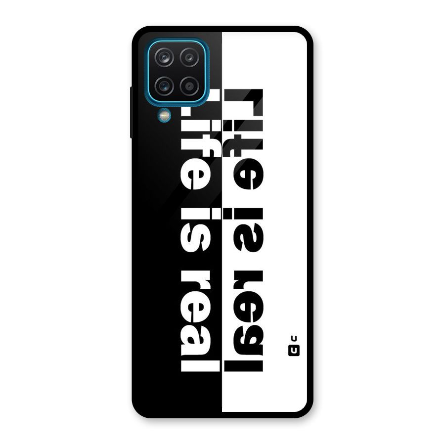 Life is Real Glass Back Case for Galaxy A12