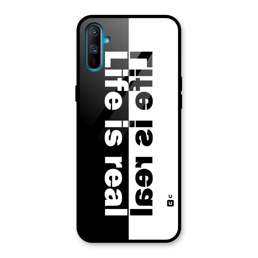Life is Real Simple Glass Back Case for Realme C3