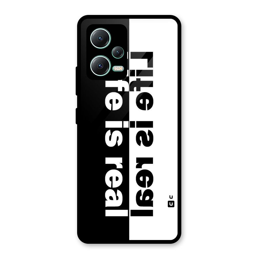 Life is Real Simple Glass Back Case for Redmi Note 12 5G