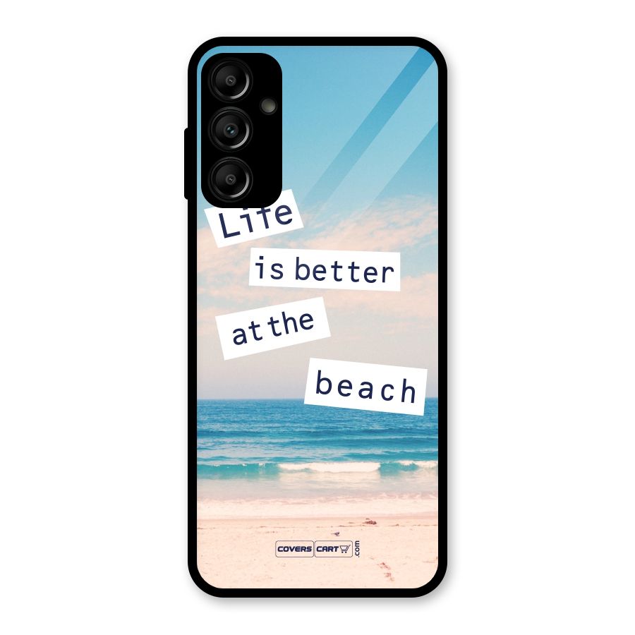 Life is better at the Beach Glass Back Case for Galaxy A14 5G