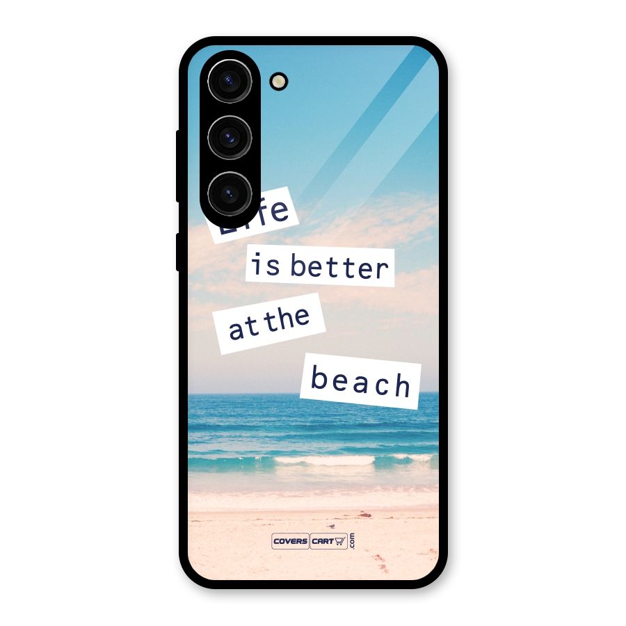 Life is better at the Beach Glass Back Case for Galaxy S23 Plus