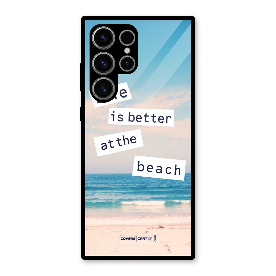 Life is better at the Beach Glass Back Case for Galaxy S23 Ultra