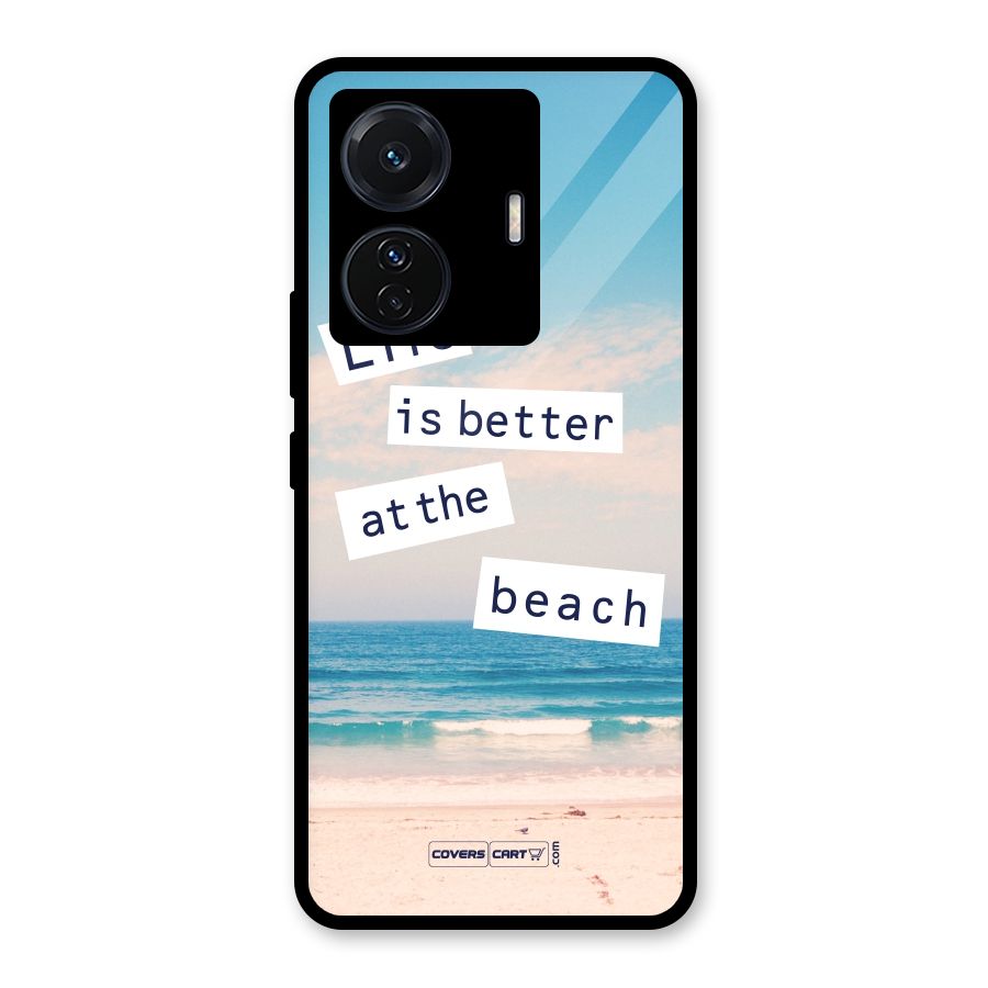 Life is better at the Beach Glass Back Case for Vivo T1 Pro