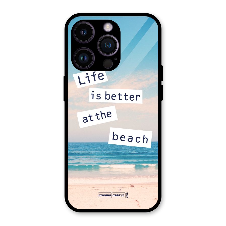 Life is better at the Beach Glass Back Case for iPhone 14 Pro