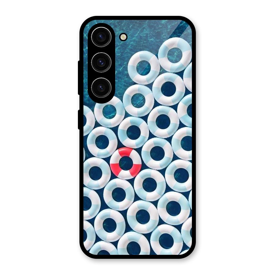 Light Blue Allure Glass Back Case for Galaxy S23