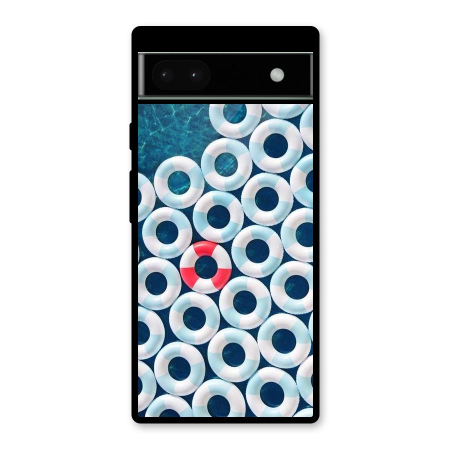 Light Blue Allure Glass Back Case for Google Pixel 6a