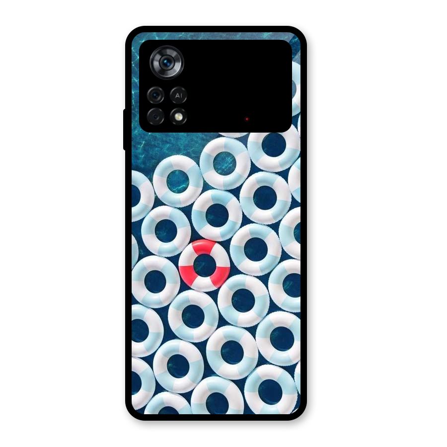 Light Blue Allure Glass Back Case for Poco X4 Pro 5G