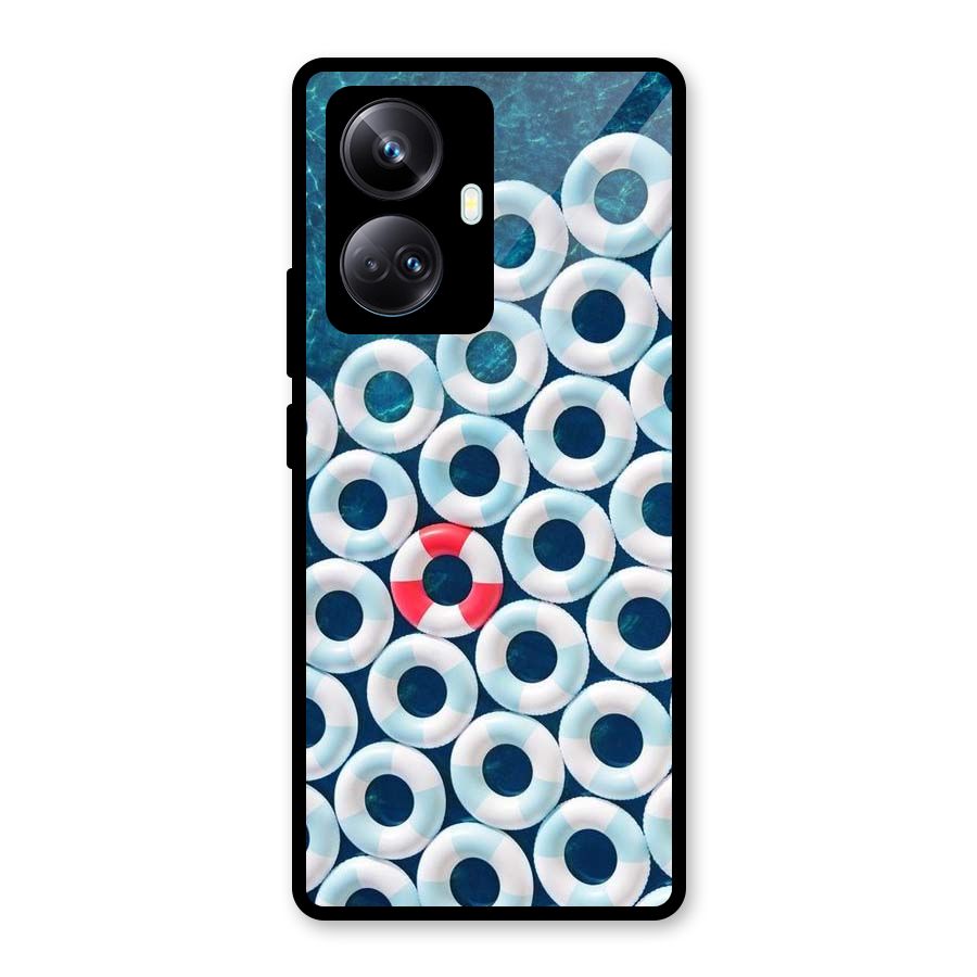 Light Blue Allure Glass Back Case for Realme 10 Pro Plus