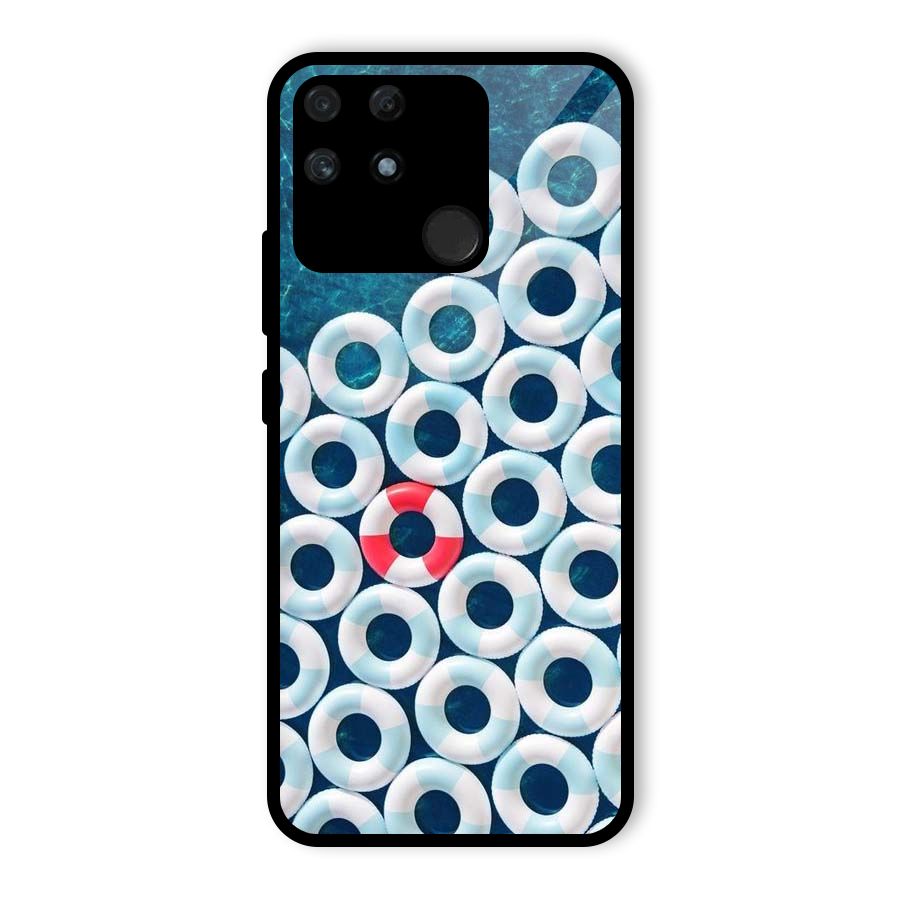 Light Blue Allure Glass Back Case for Realme Narzo 50A