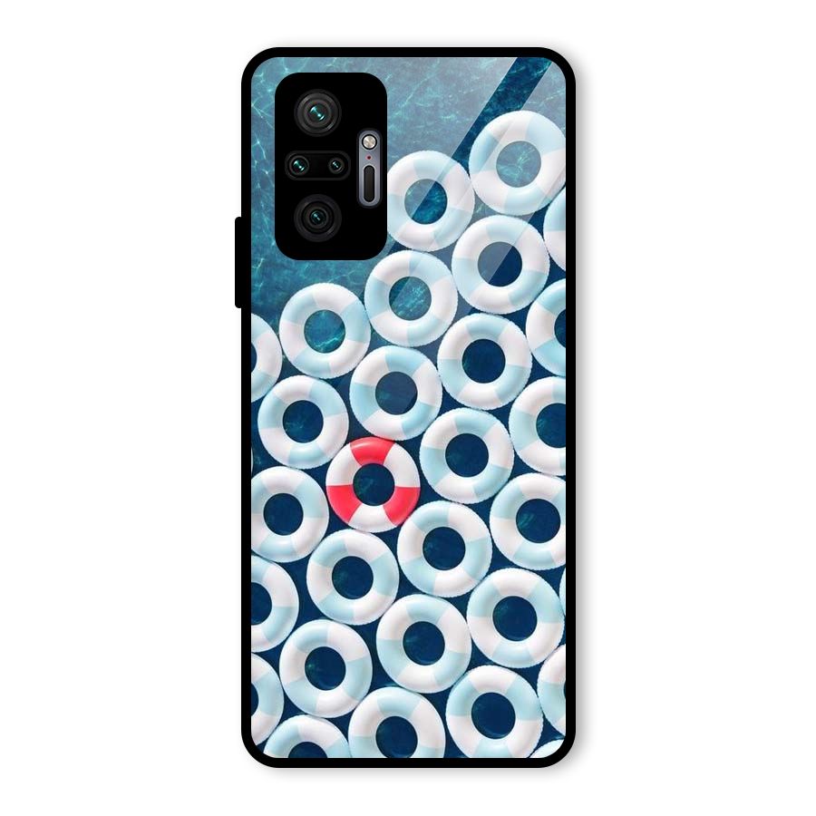 Light Blue Allure Glass Back Case for Redmi Note 10 Pro