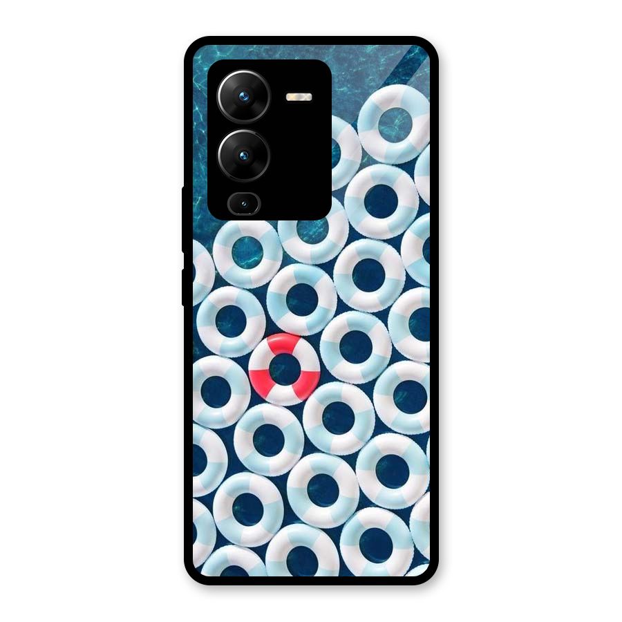 Light Blue Allure Glass Back Case for Vivo V25 Pro