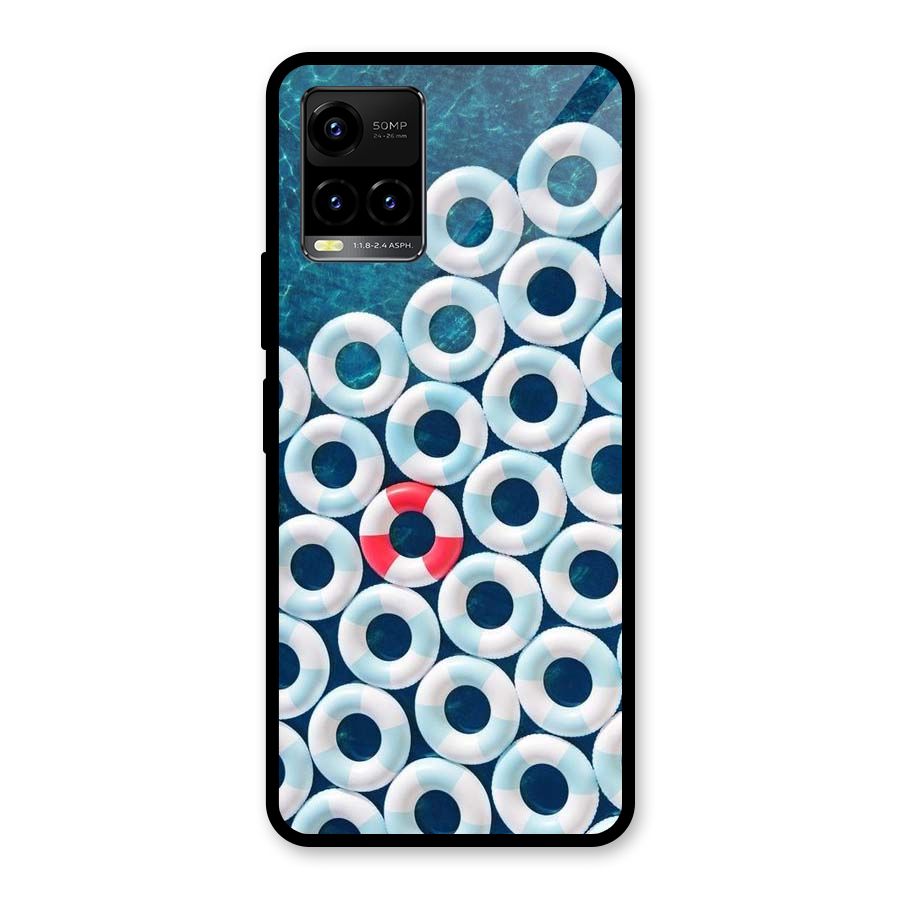 Light Blue Allure Glass Back Case for Vivo Y21T