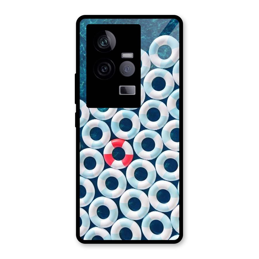 Light Blue Allure Glass Back Case for Vivo iQOO 11 5G