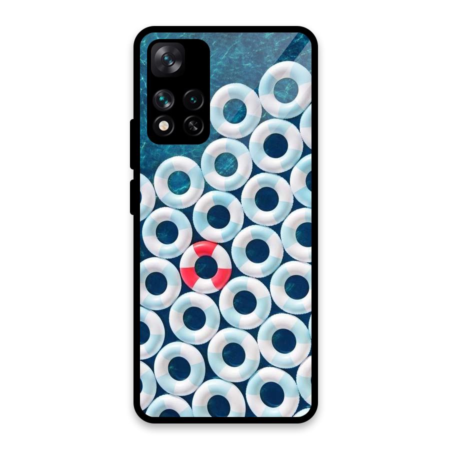 Light Blue Allure Glass Back Case for Xiaomi 11i HyperCharge 5G