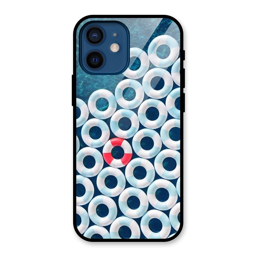 Light Blue Allure Glass Back Case for iPhone 12 Mini