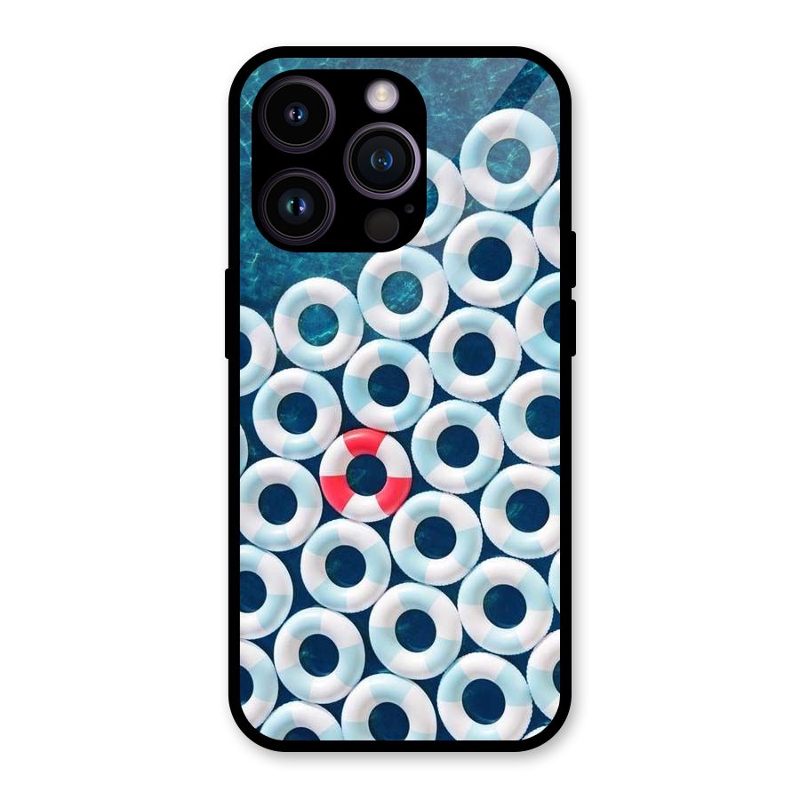 Light Blue Allure Glass Back Case for iPhone 14 Pro