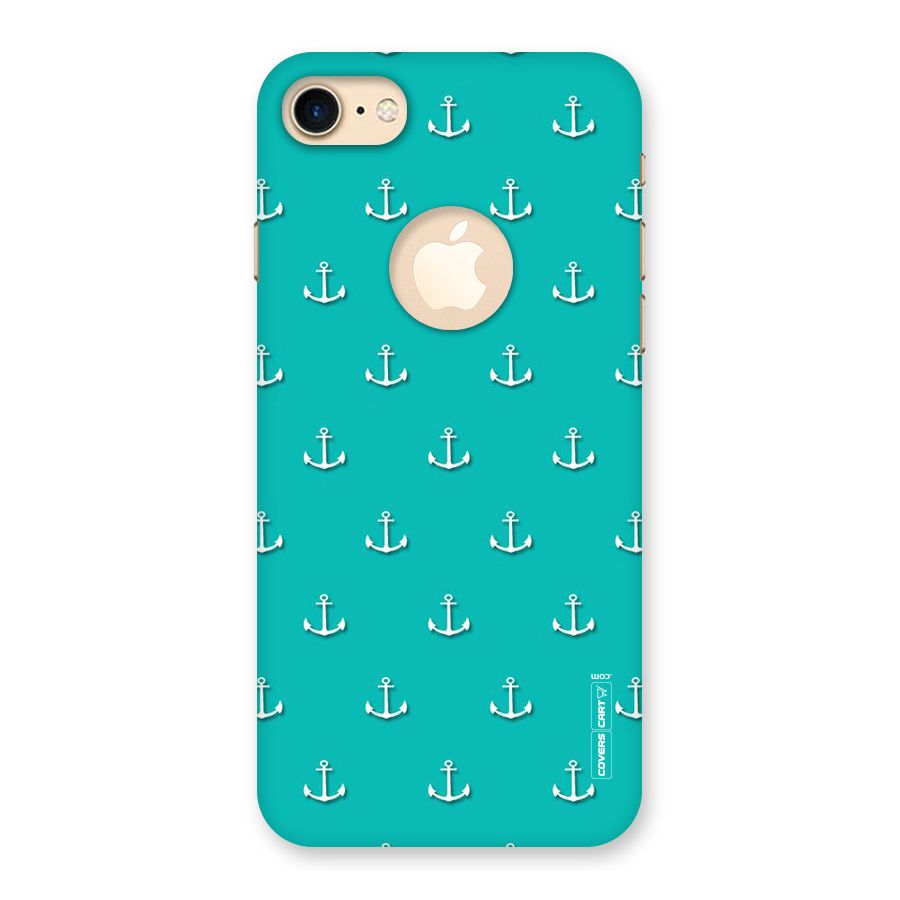 Light Blue Anchor Back Case for iPhone 8 Logo Cut