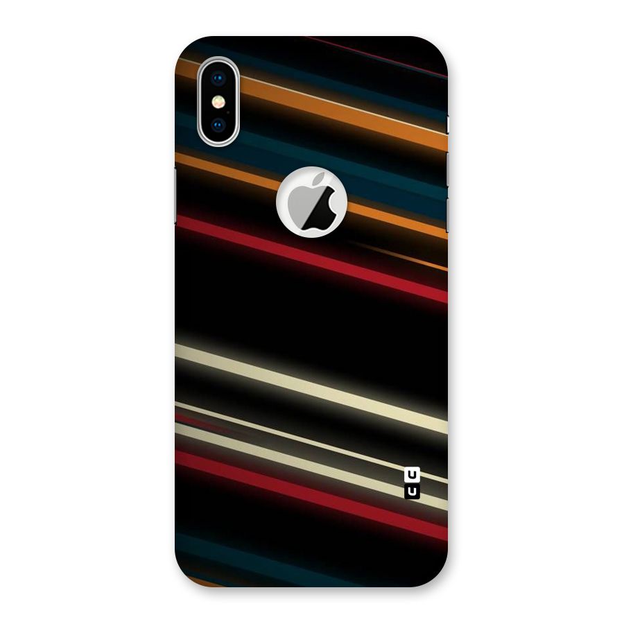 Light Diagonal Stripes Back Case for iPhone X Logo Cut