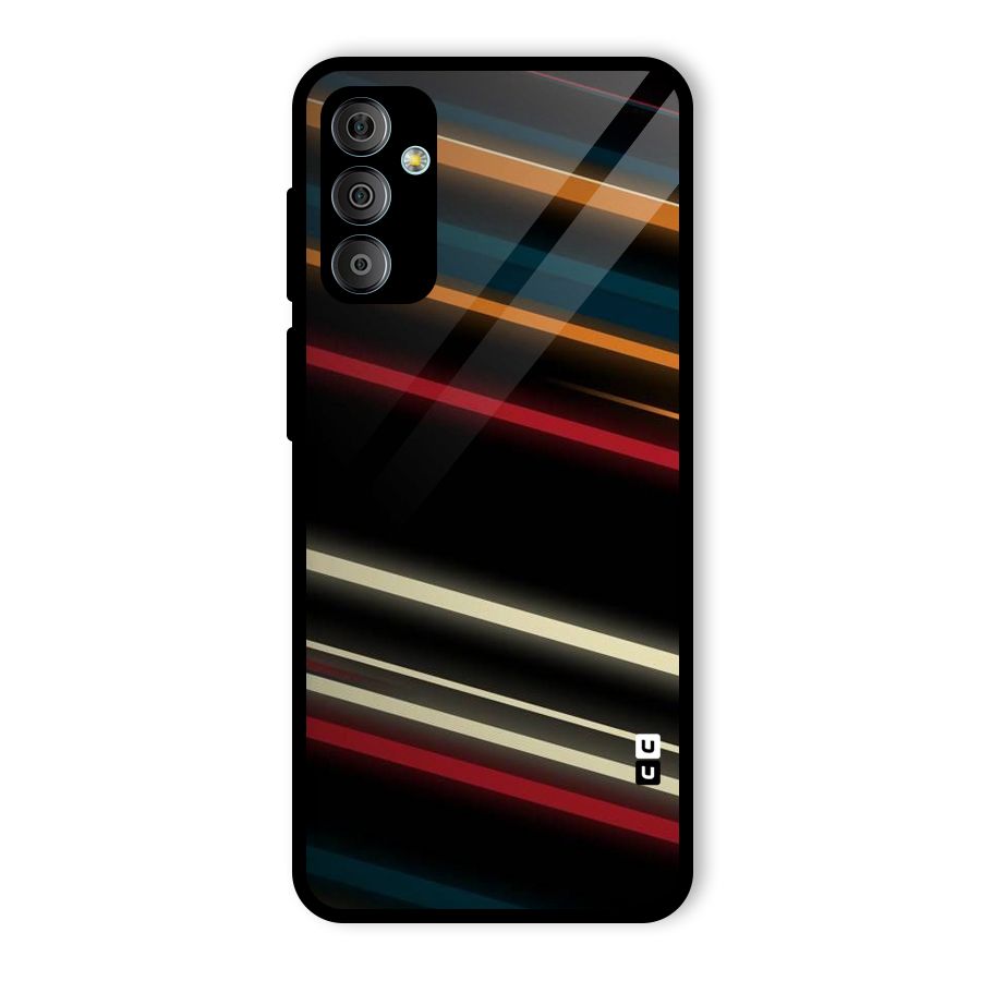 Light Diagonal Stripes Glass Back Case for Galaxy F23