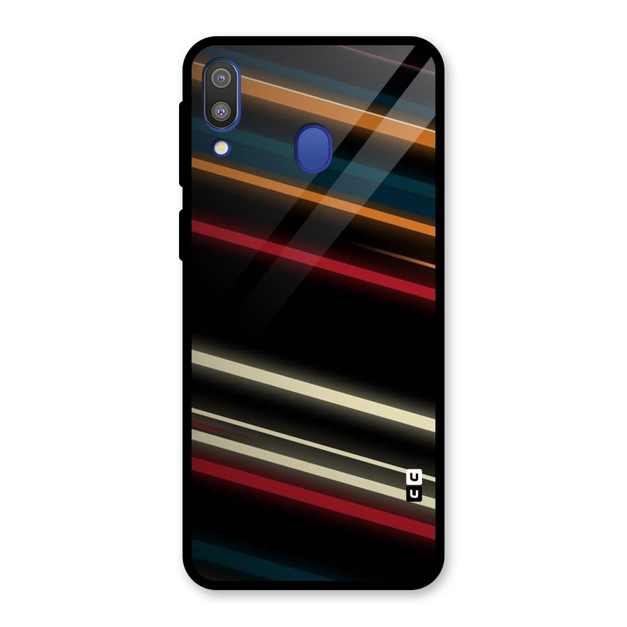 Light Diagonal Stripes Glass Back Case for Galaxy M20