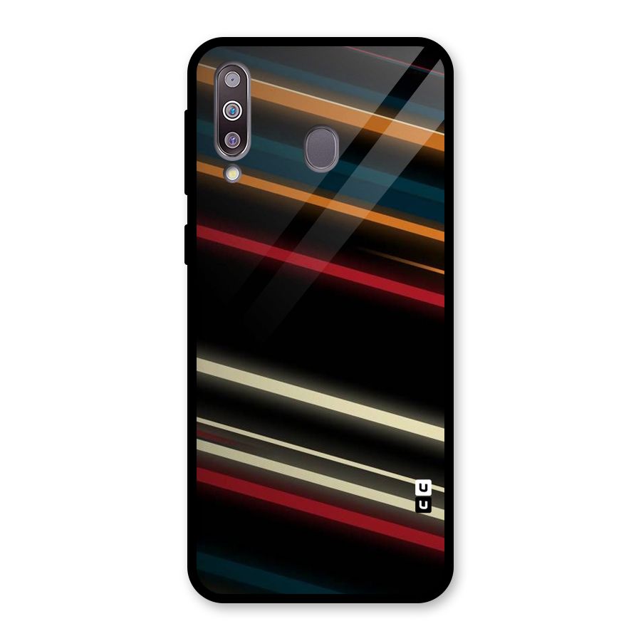Light Diagonal Stripes Glass Back Case for Galaxy M30