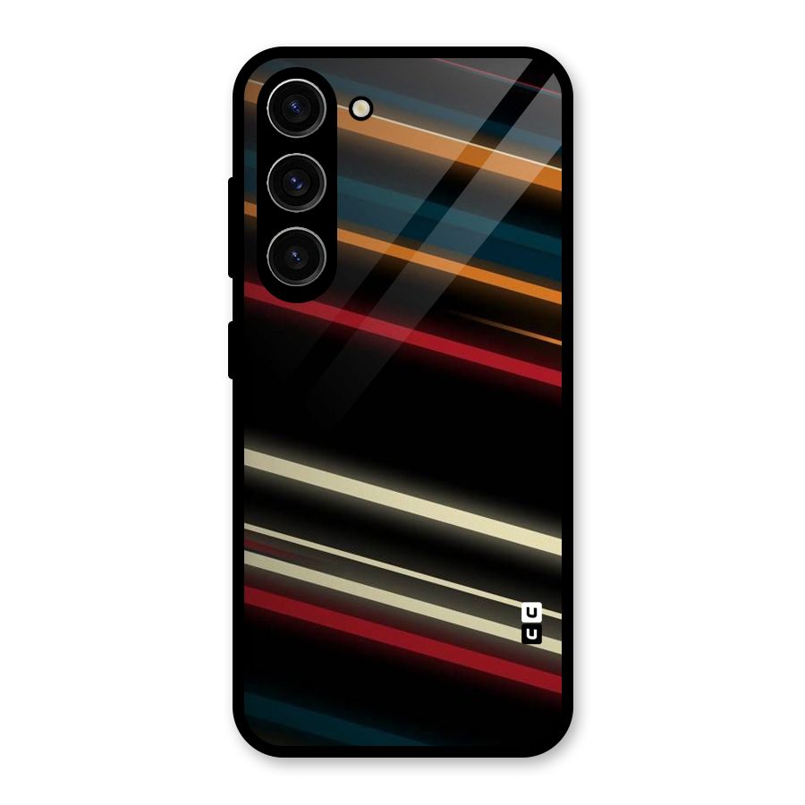 Light Diagonal Stripes Glass Back Case for Galaxy S23