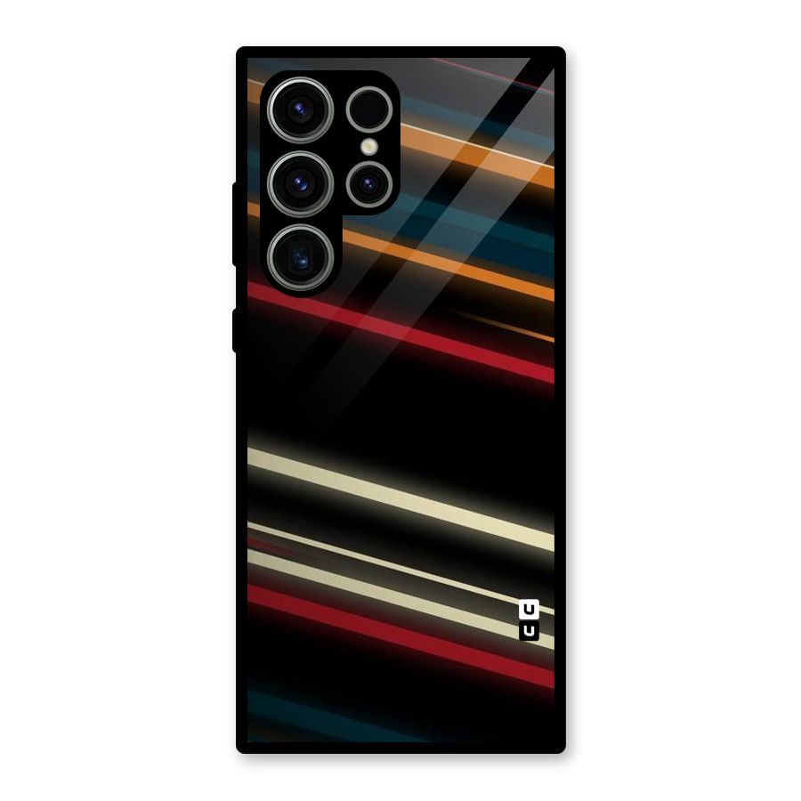 Light Diagonal Stripes Glass Back Case for Galaxy S23 Ultra