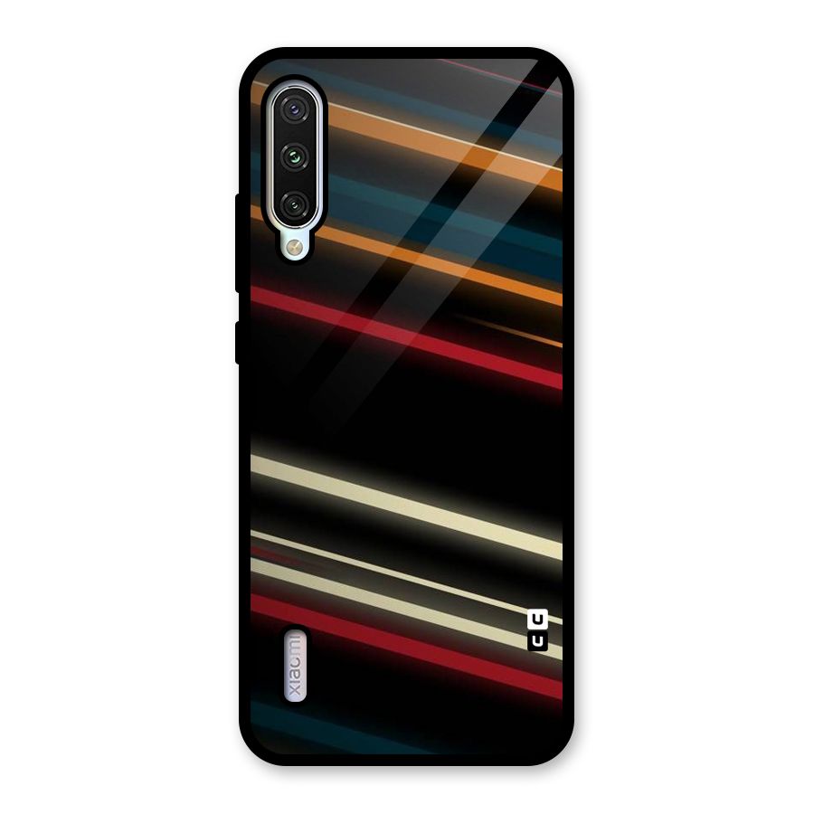 Light Diagonal Stripes Glass Back Case for Mi A3