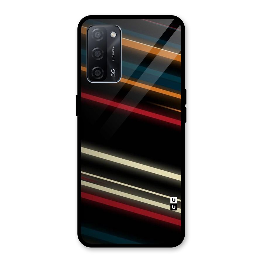 Light Diagonal Stripes Glass Back Case for Oppo A53s 5G