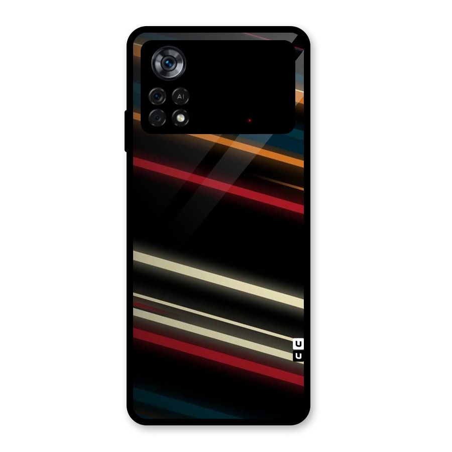 Light Diagonal Stripes Glass Back Case for Poco X4 Pro 5G