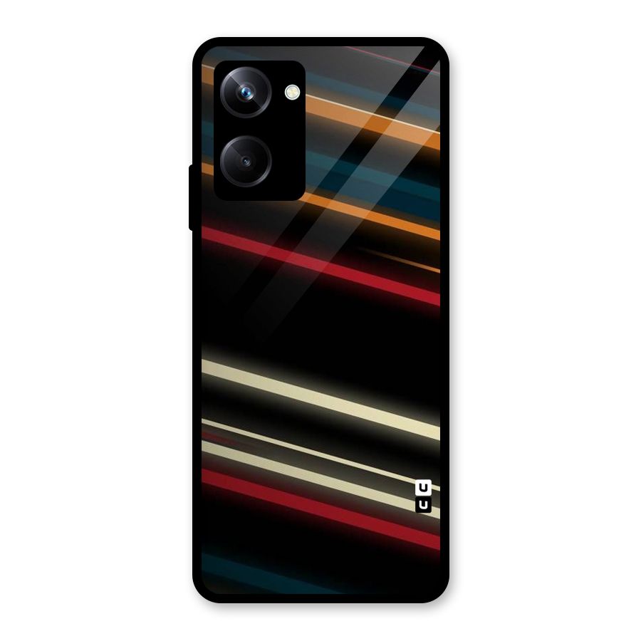 Light Diagonal Stripes Glass Back Case for Realme 10 Pro