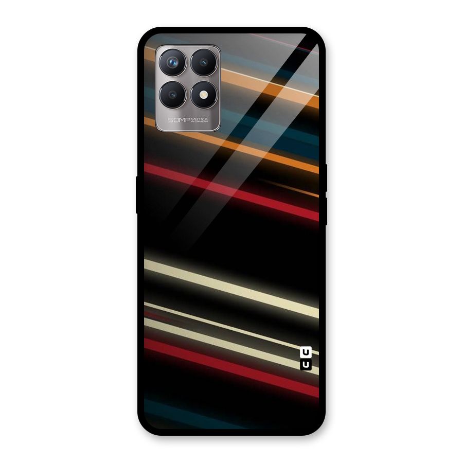Light Diagonal Stripes Glass Back Case for Realme Narzo 50