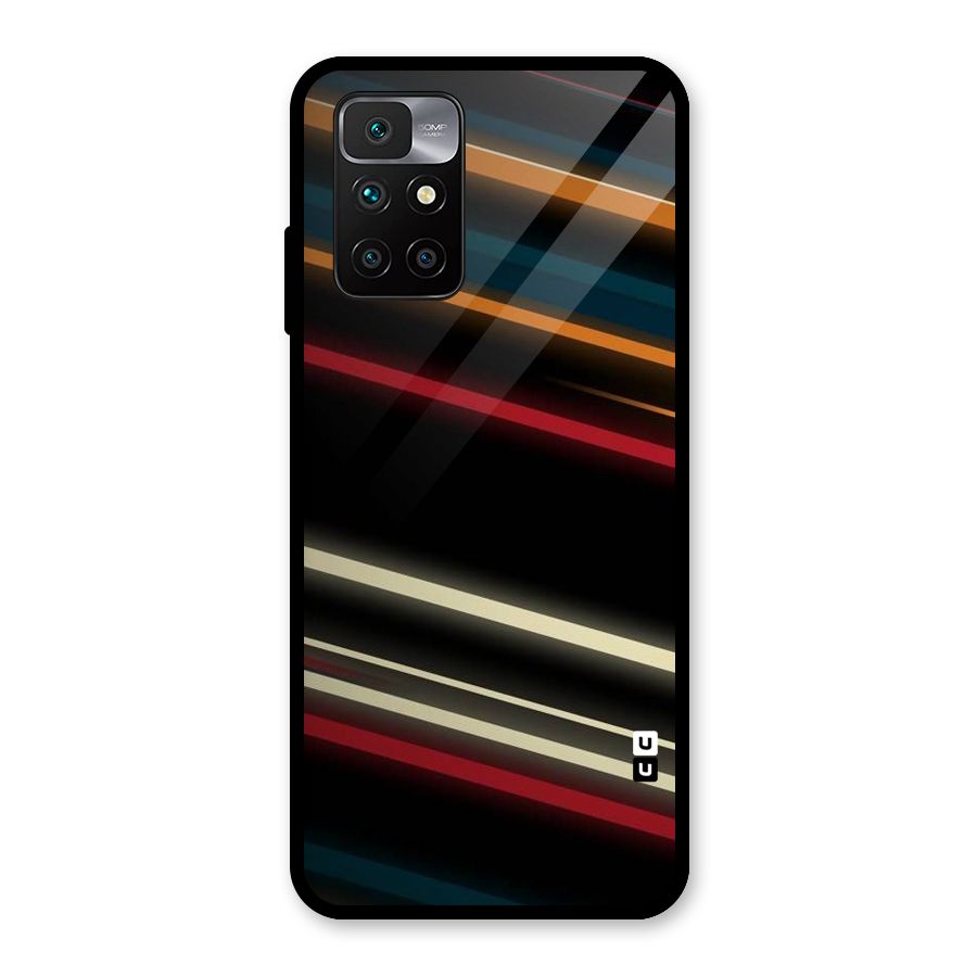 Light Diagonal Stripes Glass Back Case for Redmi 10 Prime