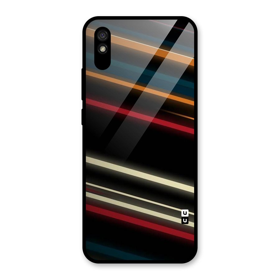 Light Diagonal Stripes Glass Back Case for Redmi 9A