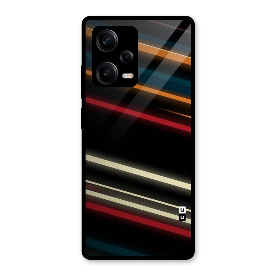 Light Diagonal Stripes Glass Back Case for Redmi Note 12 Pro