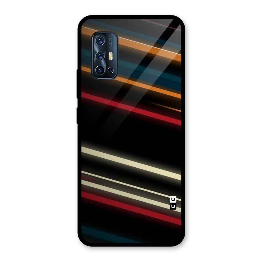Light Diagonal Stripes Glass Back Case for Vivo V17