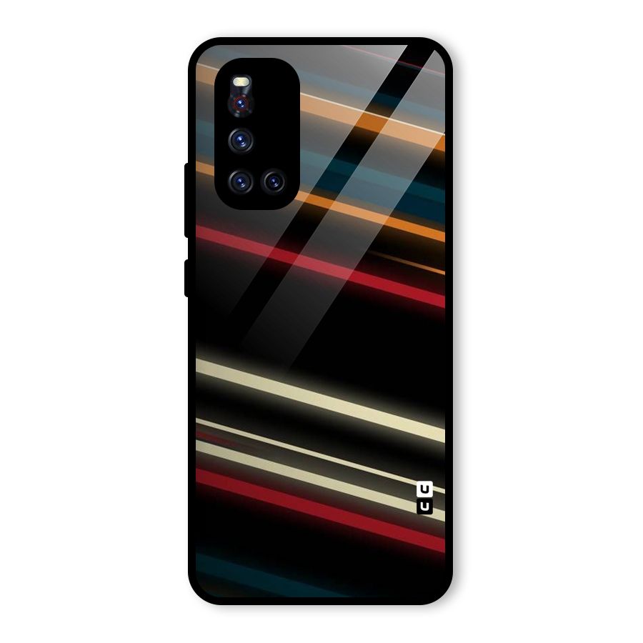 Light Diagonal Stripes Glass Back Case for Vivo V19