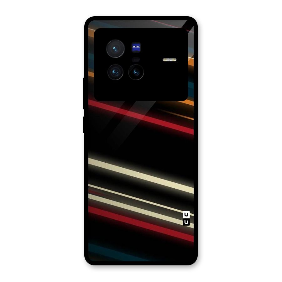 Light Diagonal Stripes Glass Back Case for Vivo X80