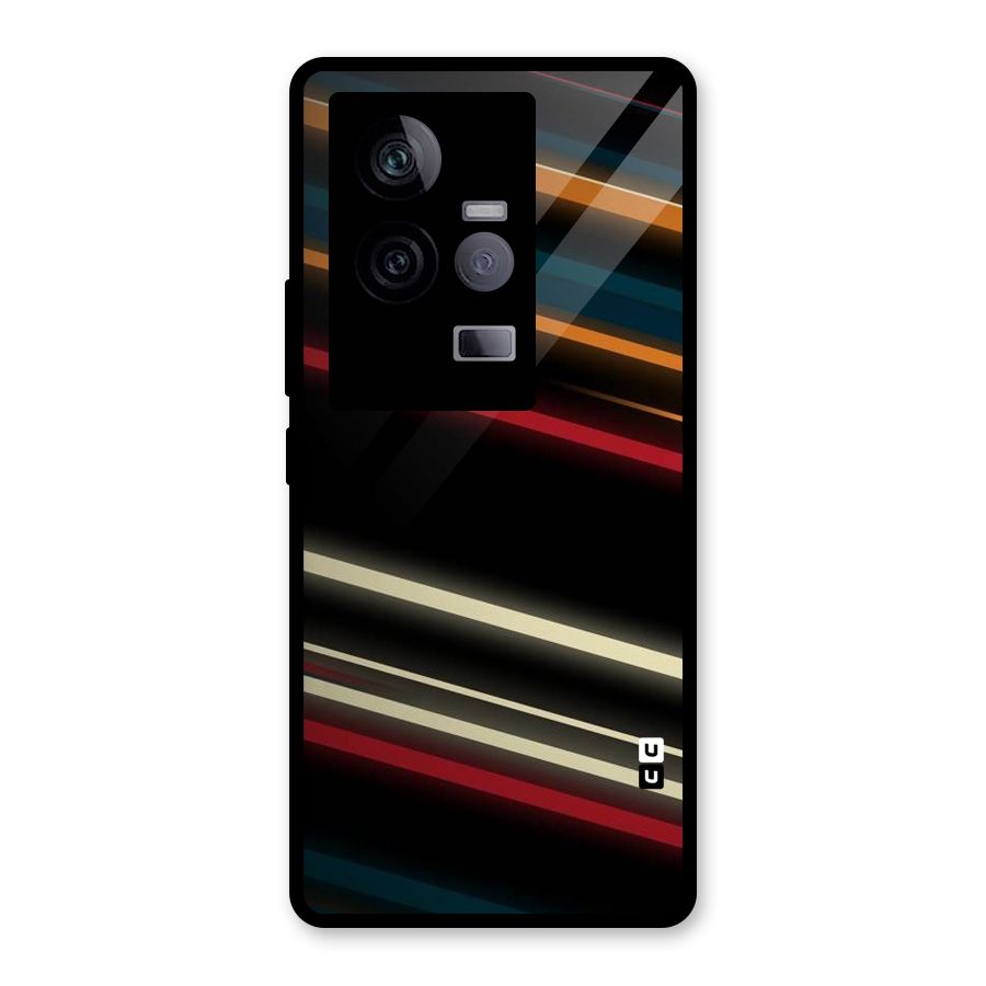 Light Diagonal Stripes Glass Back Case for Vivo iQOO 11 5G