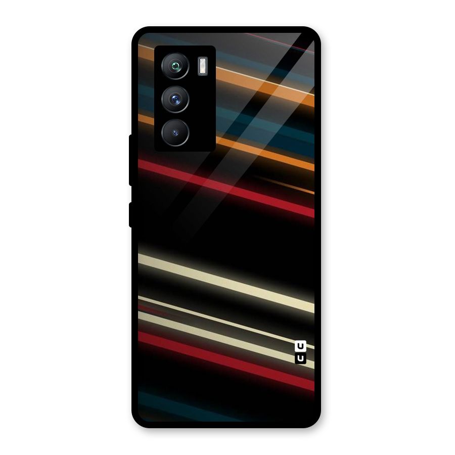Light Diagonal Stripes Glass Back Case for Vivo iQOO 9 SE