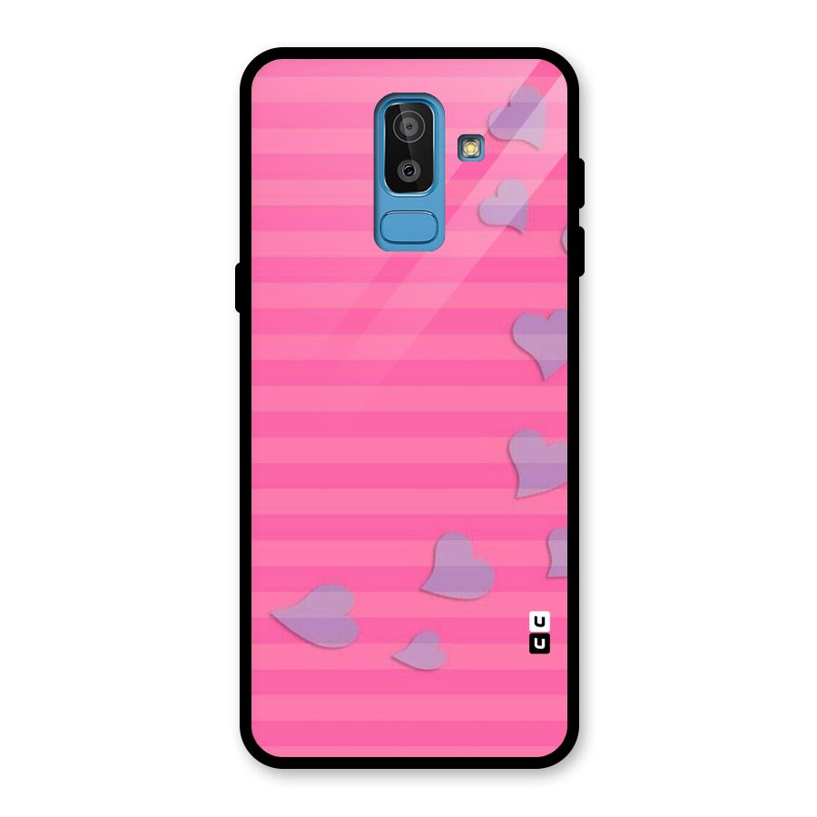 Light Heart Stripes Glass Back Case for Galaxy J8