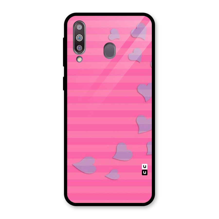 Light Heart Stripes Glass Back Case for Galaxy M30
