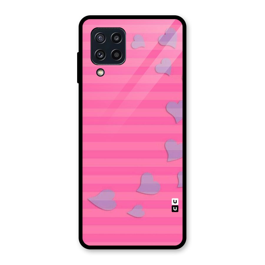 Light Heart Stripes Glass Back Case for Galaxy M32