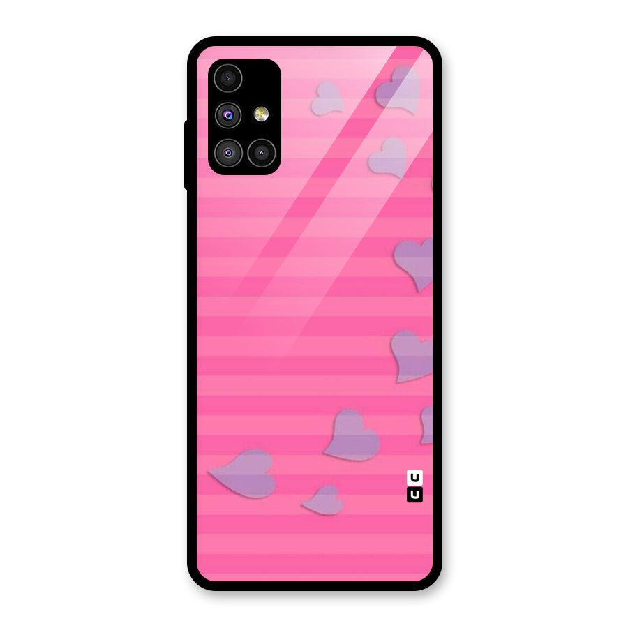 Light Heart Stripes Glass Back Case for Galaxy M51
