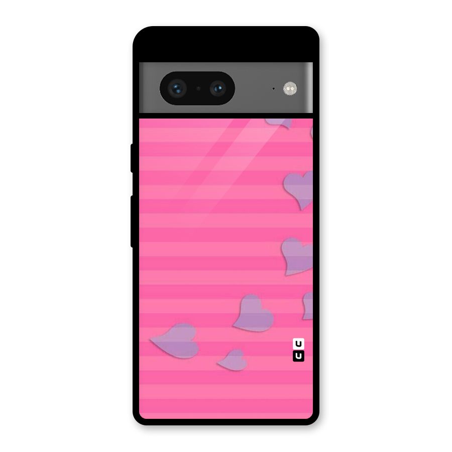 Light Heart Stripes Glass Back Case for Google Pixel 7