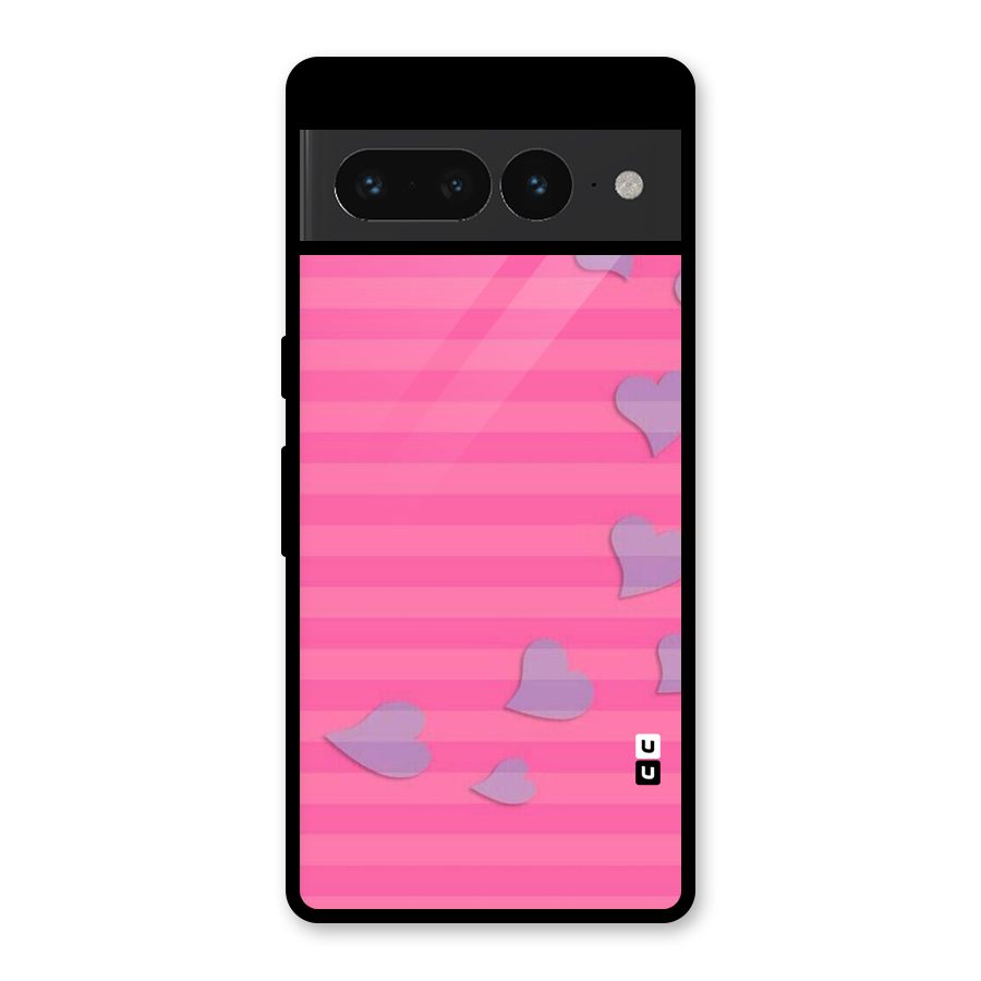 Light Heart Stripes Glass Back Case for Google Pixel 7 Pro