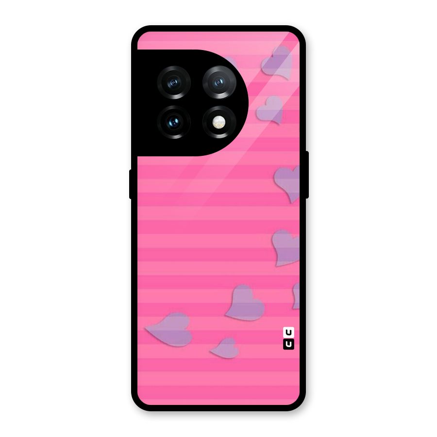 Light Heart Stripes Glass Back Case for OnePlus 11