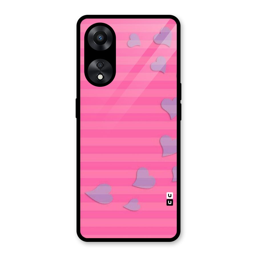 Light Heart Stripes Glass Back Case for Oppo A78