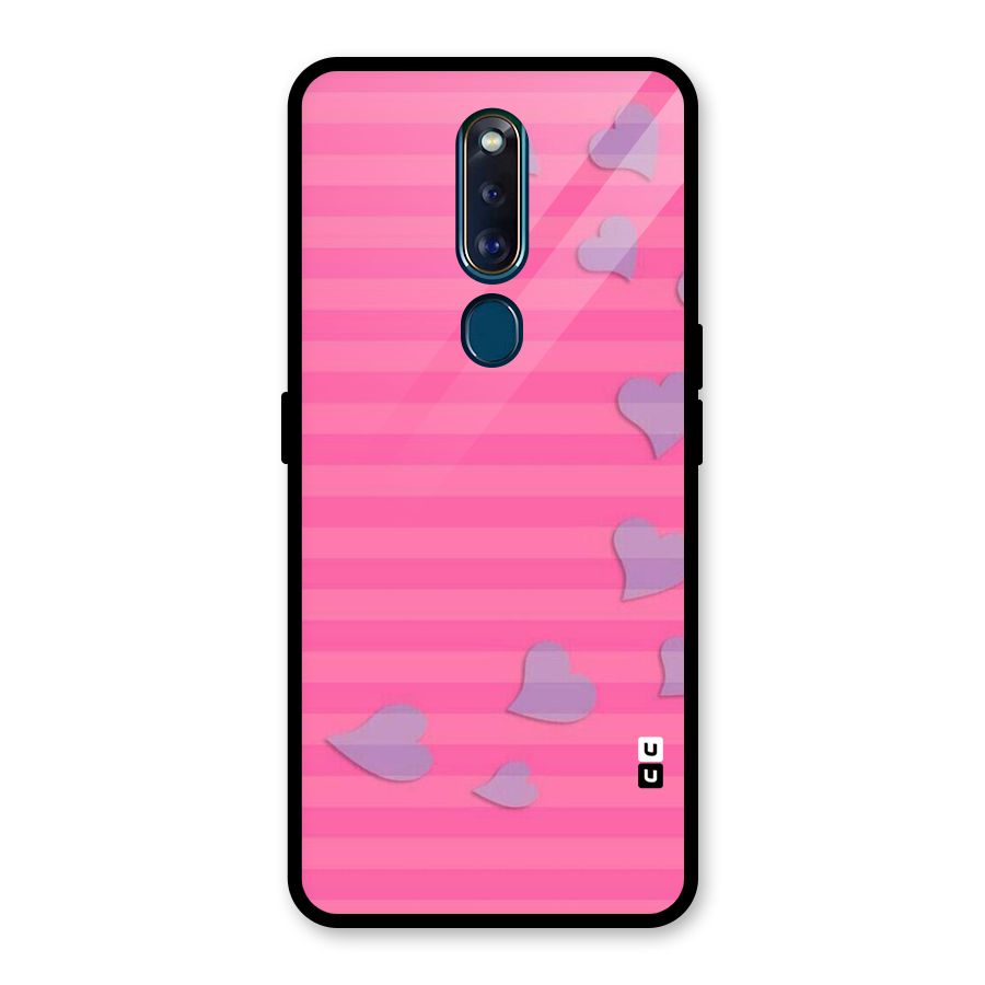 Light Heart Stripes Glass Back Case for Oppo F11 Pro