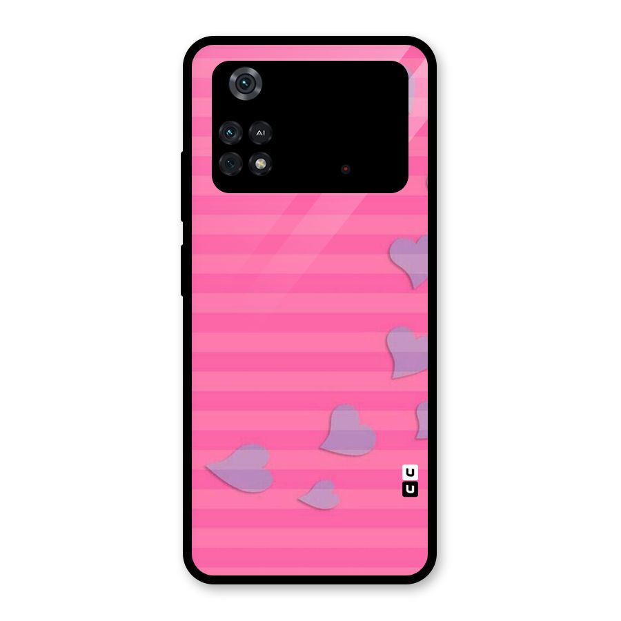 Light Heart Stripes Glass Back Case for Poco M4 Pro 4G